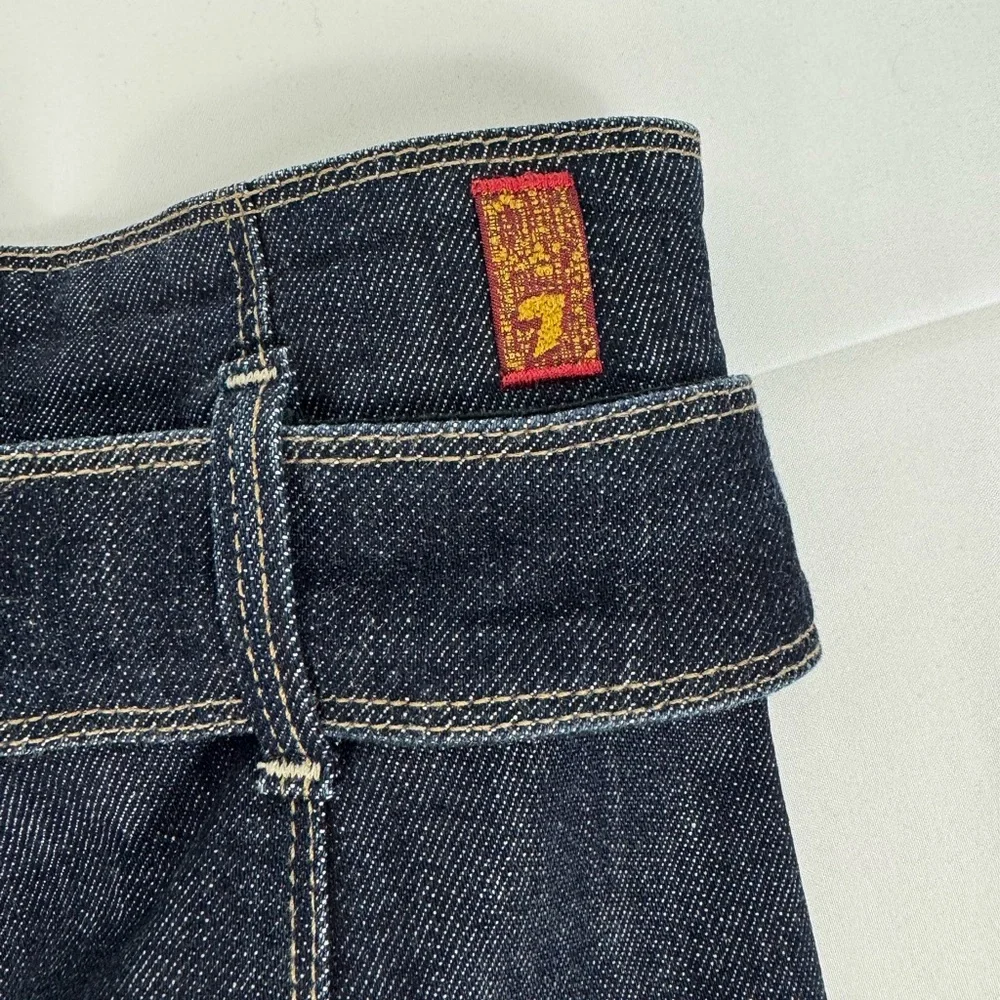7 For All Mankind‎ Denim Jean Pencil Skirt With Belt Blue Size 25